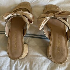 Jack Rogers Beige Bow Sandals